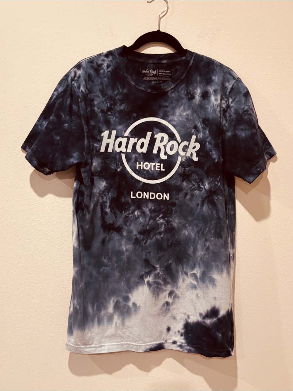 Hard Rock Cafe Brown & Cream Tie-Dye Logo Tee Cotton Casual Comfy